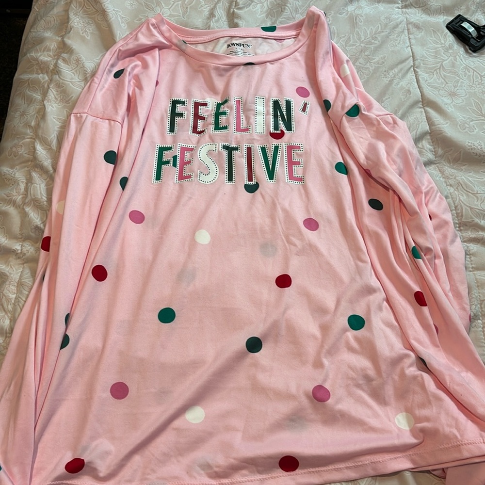 Pink polkadot pajama set